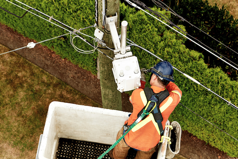 Man working on power line