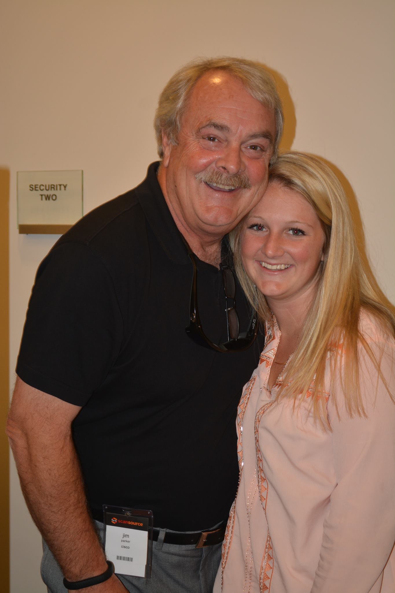 Blakely and her Dad smiling at work.