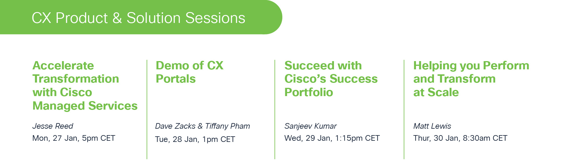 CX Product Solution Sessions