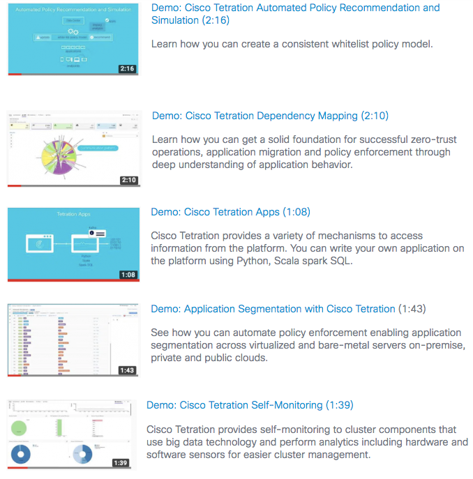 Cisco Tetration Demos
