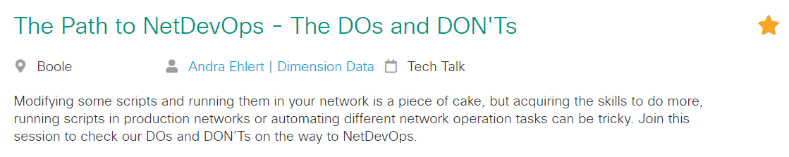 DevNet Create session