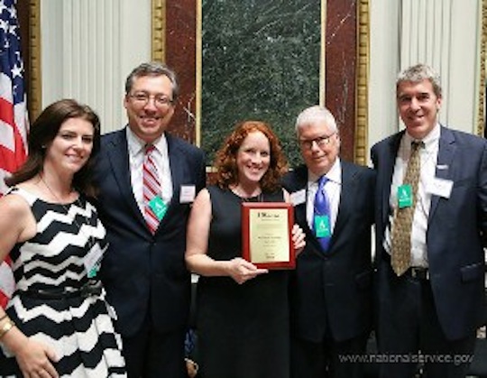 RTP City Coalition with Michael Timmeny of Cisco and Eric Schwarz of Citizen Schools. (Left to right: Christina O’Neill, Manager of Community Relations, Cisco; Bob Geolas, President and CEO, Research Triangle Foundation of North Carolina; Lisa Jemison, Director of RTP Programs, Research Triangle Foundation of North Carolina; Michael Timmeny, VP Global Government and Community Relations, Cisco; Eric Schwarz, Executive Chairman of US2020)