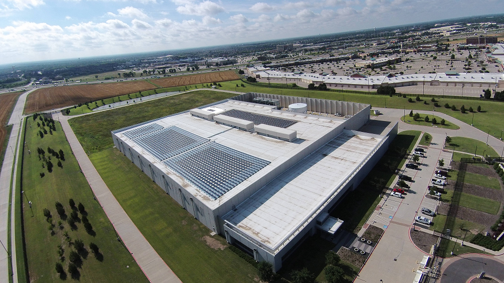 Solar PV array on top of Cisco's data center in Allen, TX