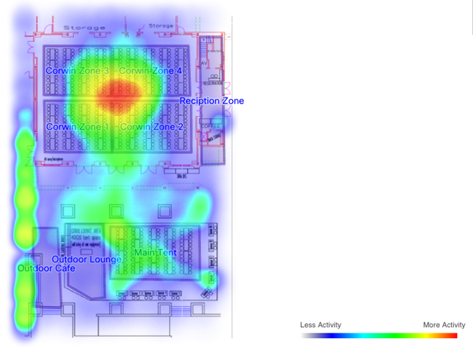 Cisco CMX in Action at the 1st Annual UCSB Beachside Hackathon Heatmap4