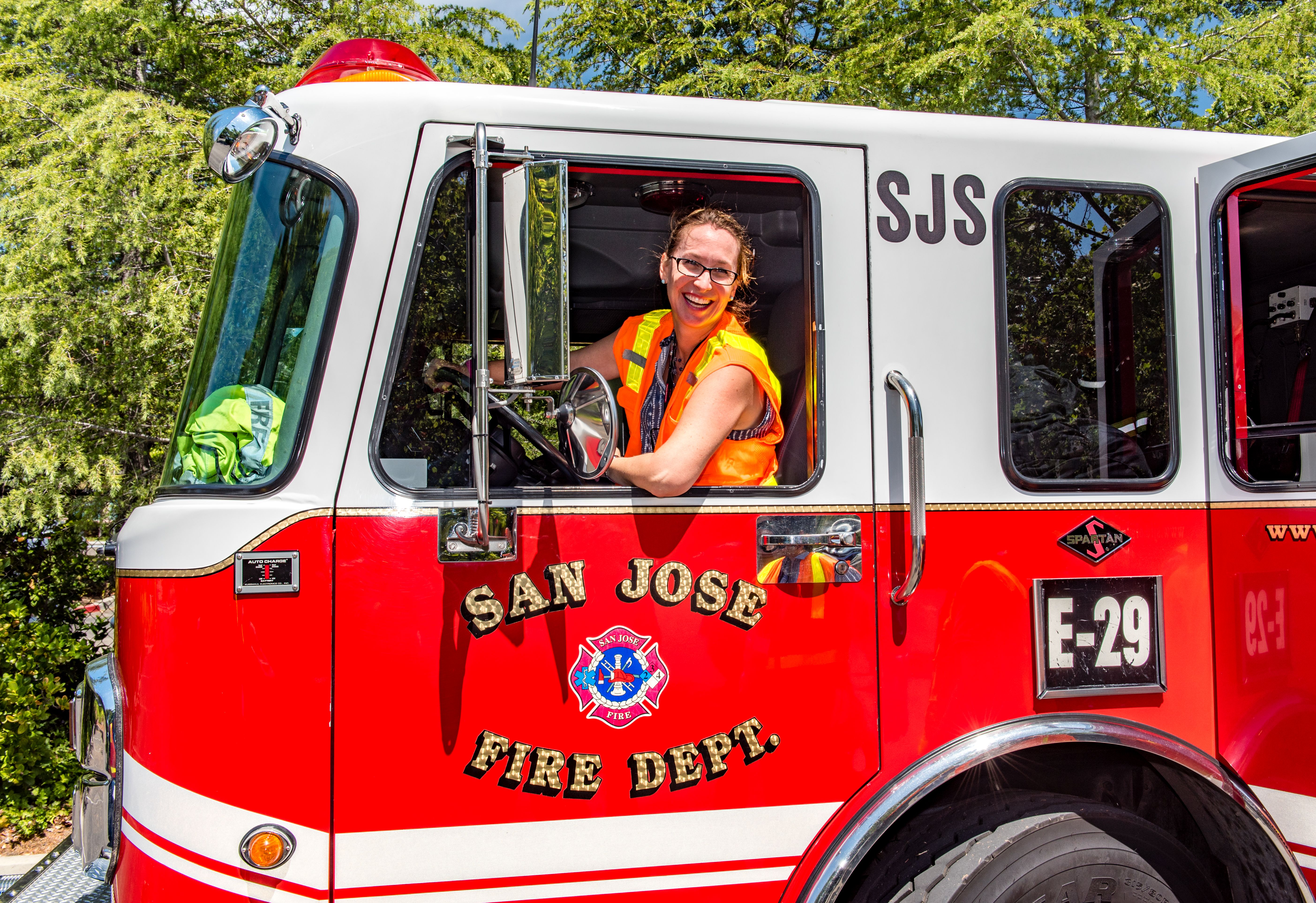 Jennifer in a Fire Truck
