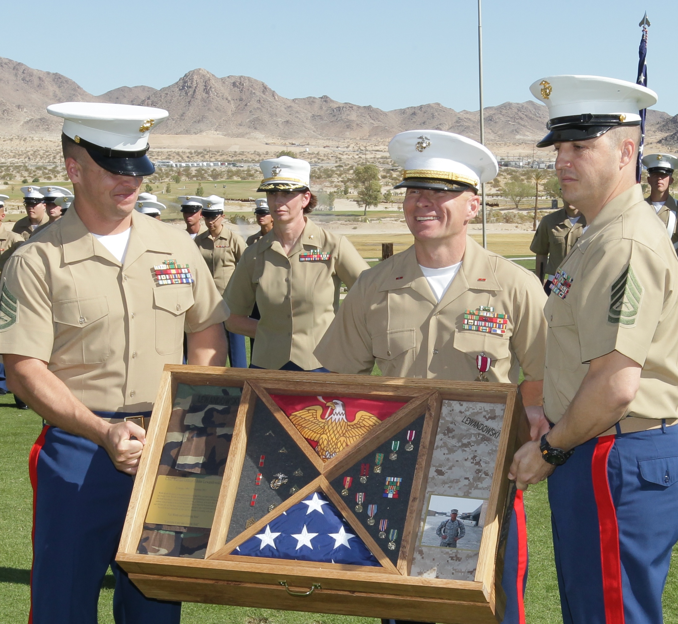 John posing with his fellow Marines. 