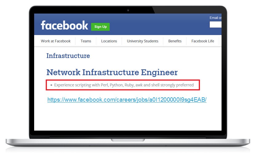 Facebook network engineers ad