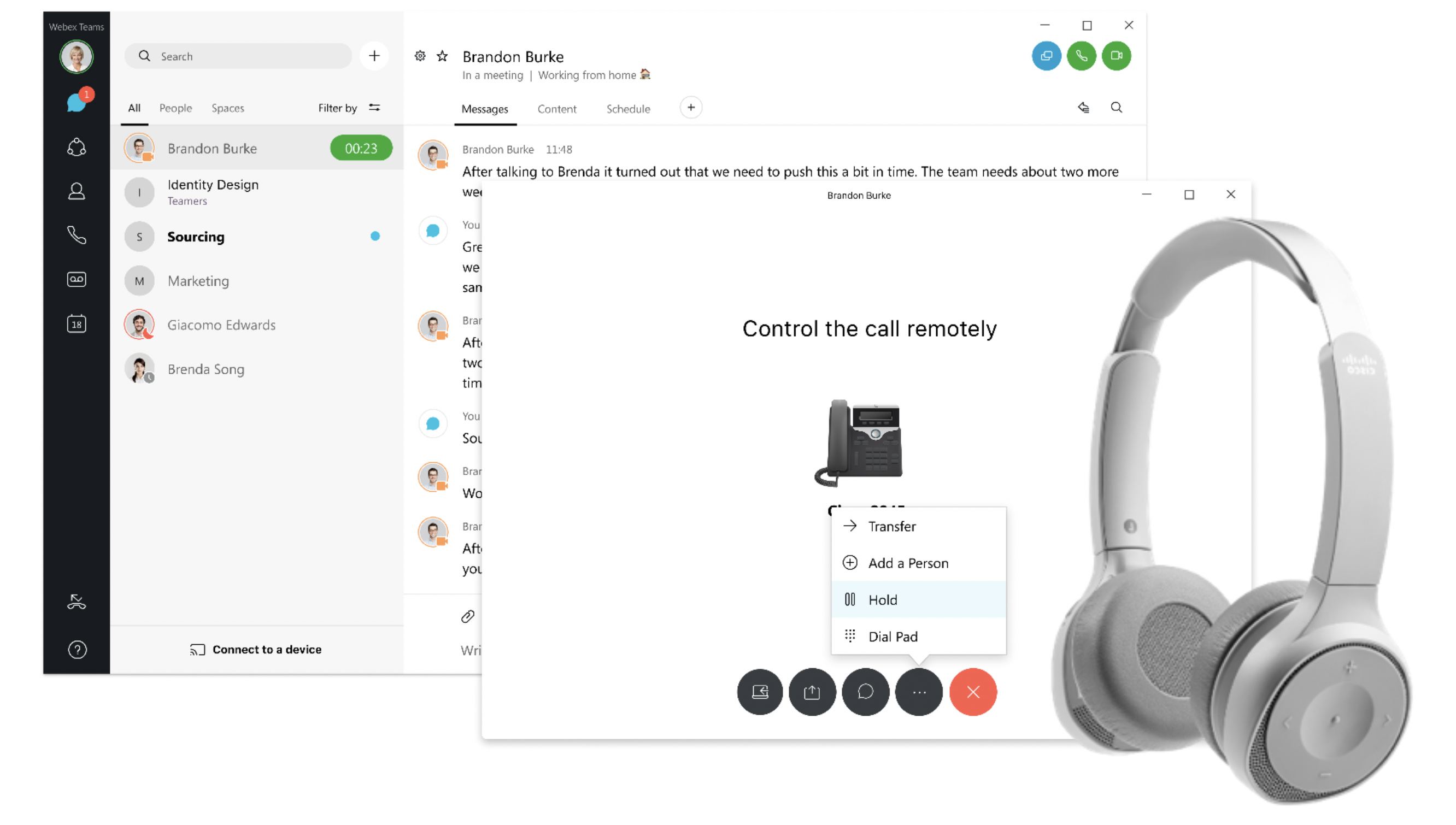 New desk phone controls in Webex and intelligent Cisco headsets enable hands free business calling