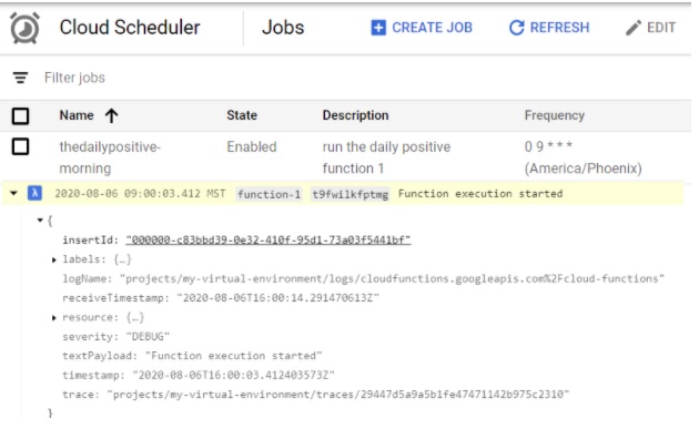 GCP Scheduling of Webex Teams Bot