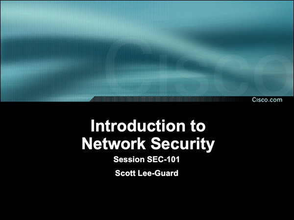 Title slide from my first ever Networkers presentation in 2002