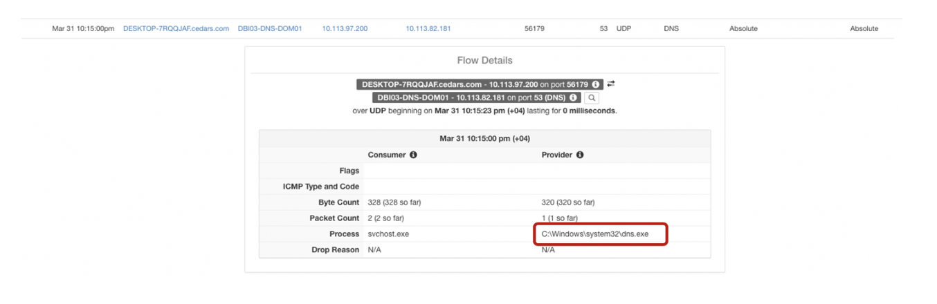 Get the accessed process using Tetration Agent