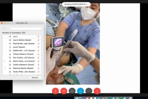 Telehealth training in Colombia over Webex.