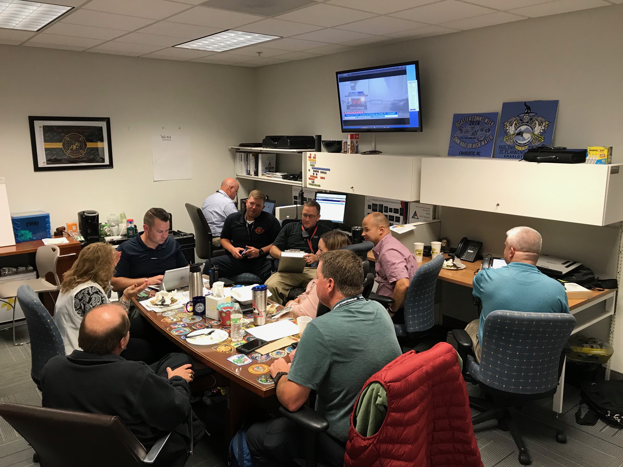 TacOps team member working with others during Hurricane Dorian