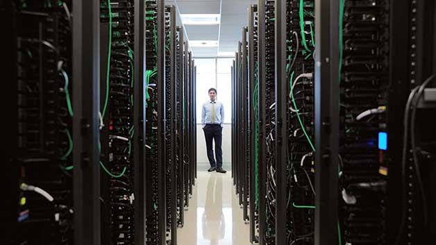 Man in Data Center