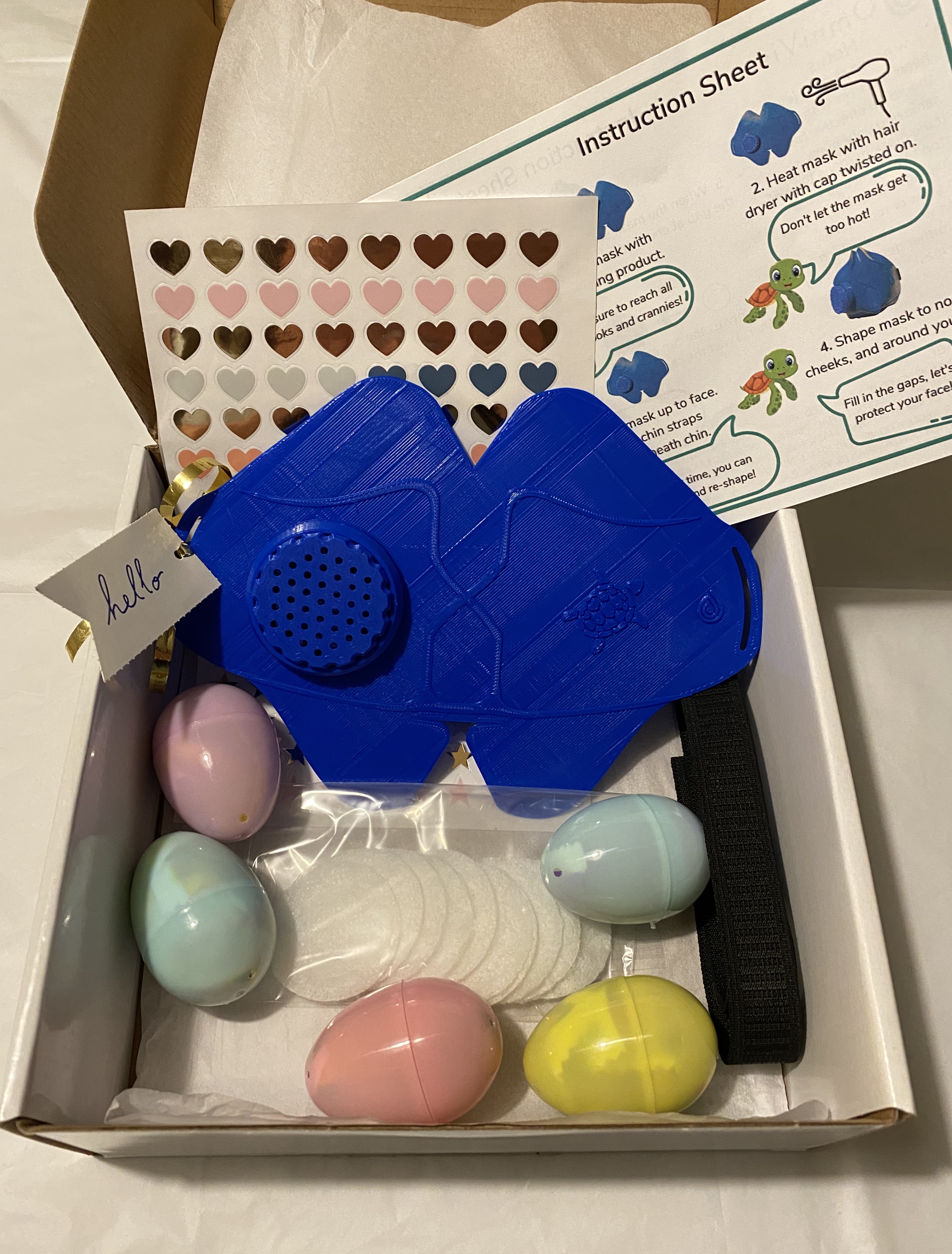 The OmniMask starter kit (with bonus eggs filled with candy)