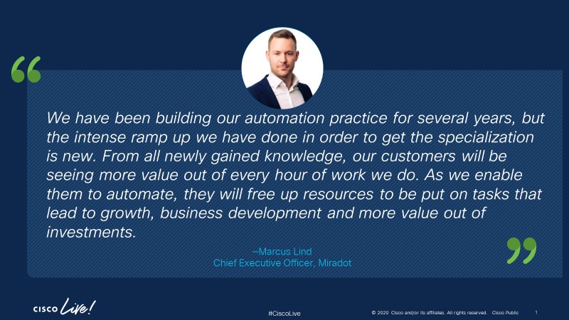 Susie DevNet Specialization quote