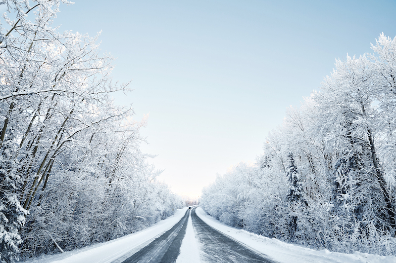 snowy Alaskan road