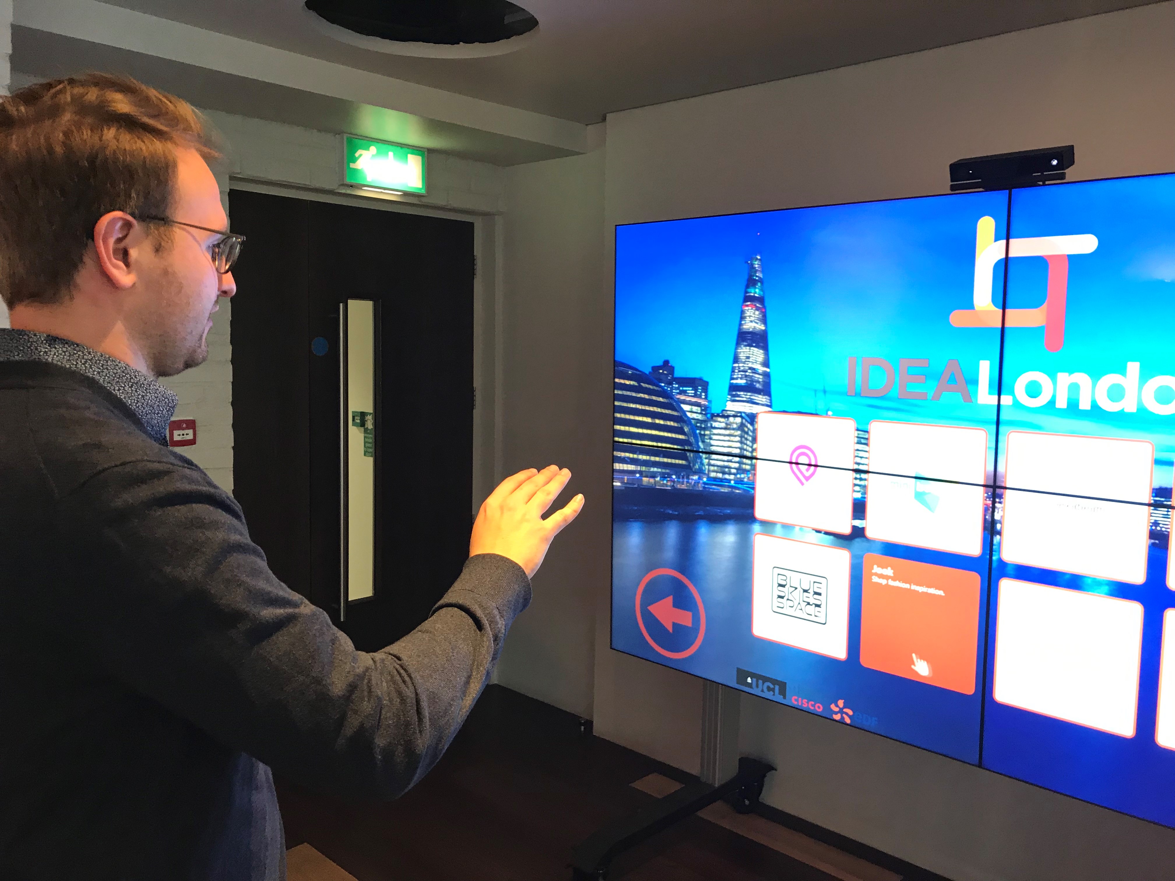 David using technology at Cisco London.