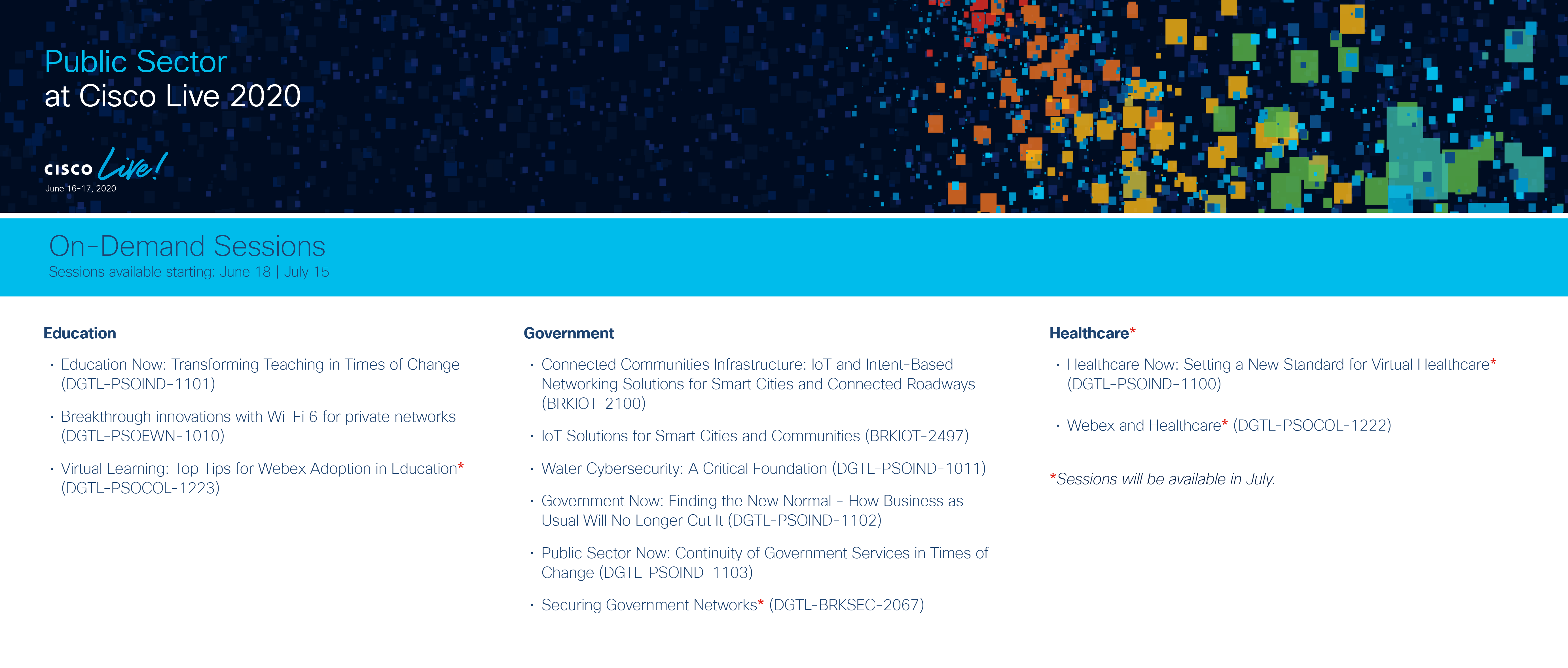 Cisco Live 2020 on-demand public sector sessions