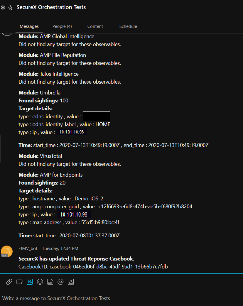 Notification on targets