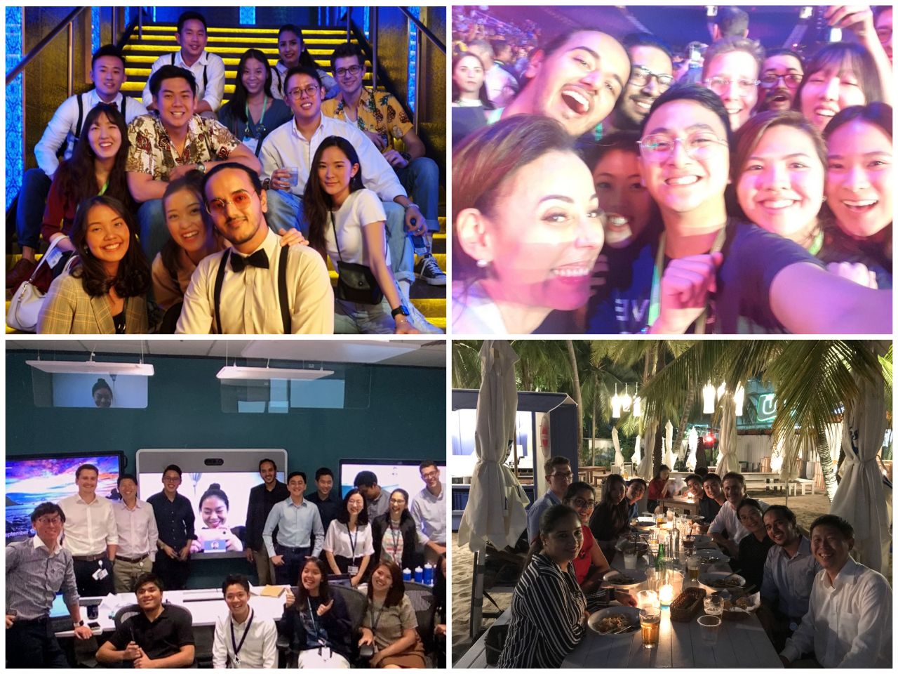 A collage of 4 pictures with Hemang and fellow CSAP colleagues.