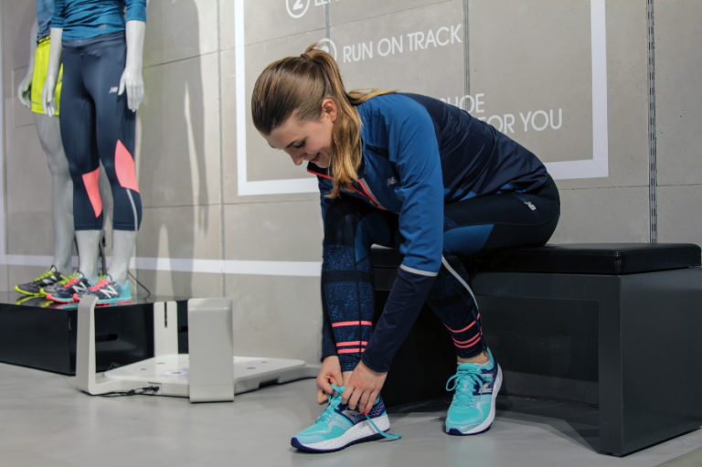 Caroline at their first New Balance store in London