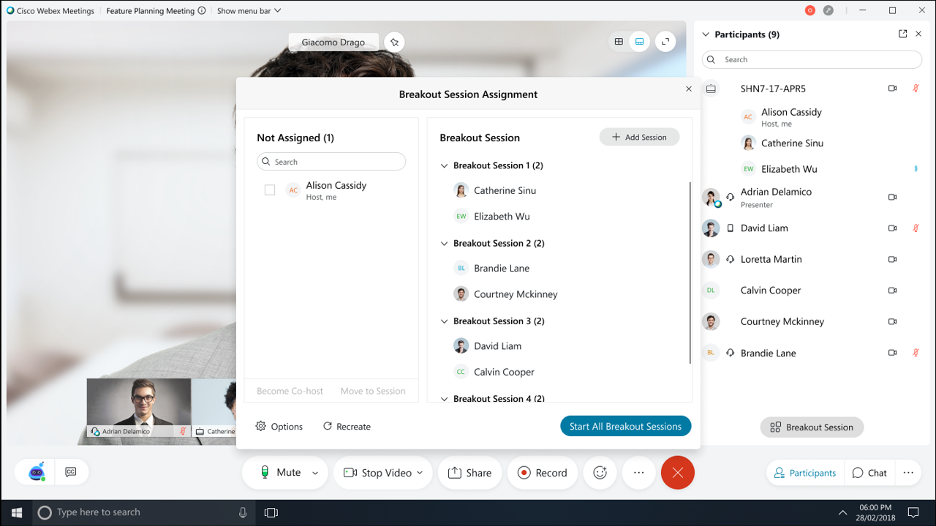 Breakout rooms to collaborate in study groups