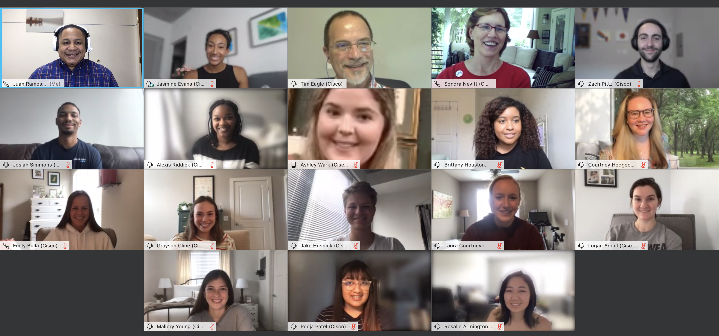 Juan's team meets on Webex.