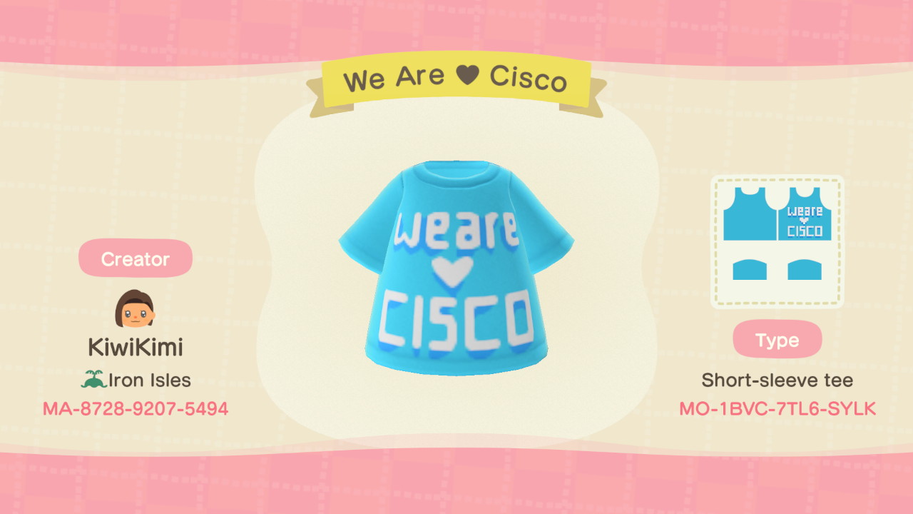 We Are Cisco tshirt design for Animal Crossing.