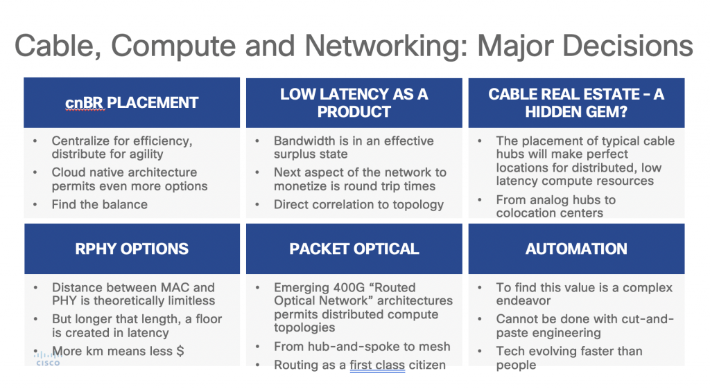 major decision in cable, compute, and networking