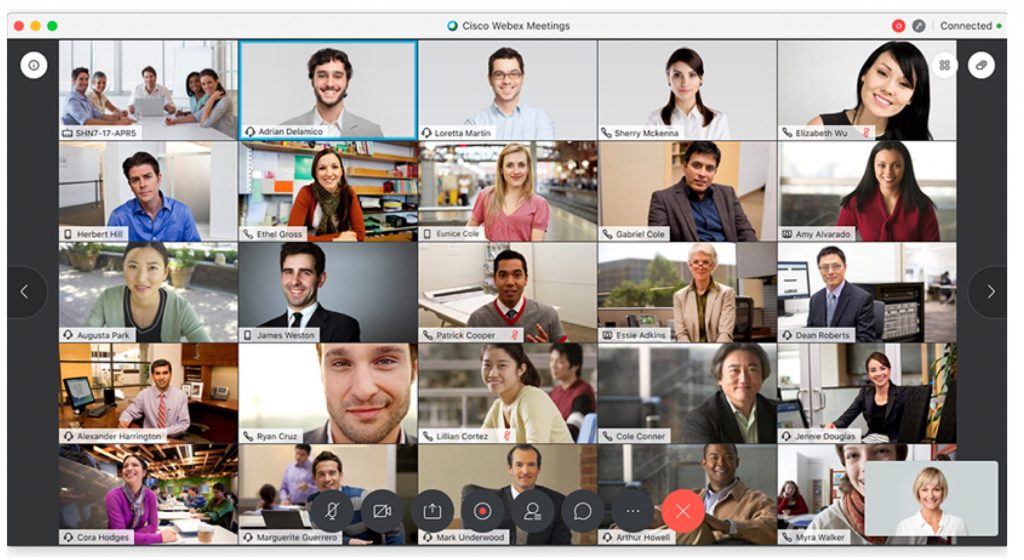 Group of people on a Meetings grid