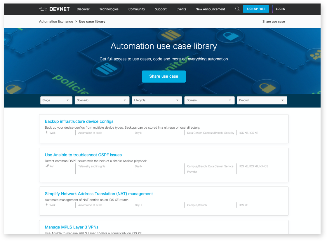 Automation Exchange Screenshot
