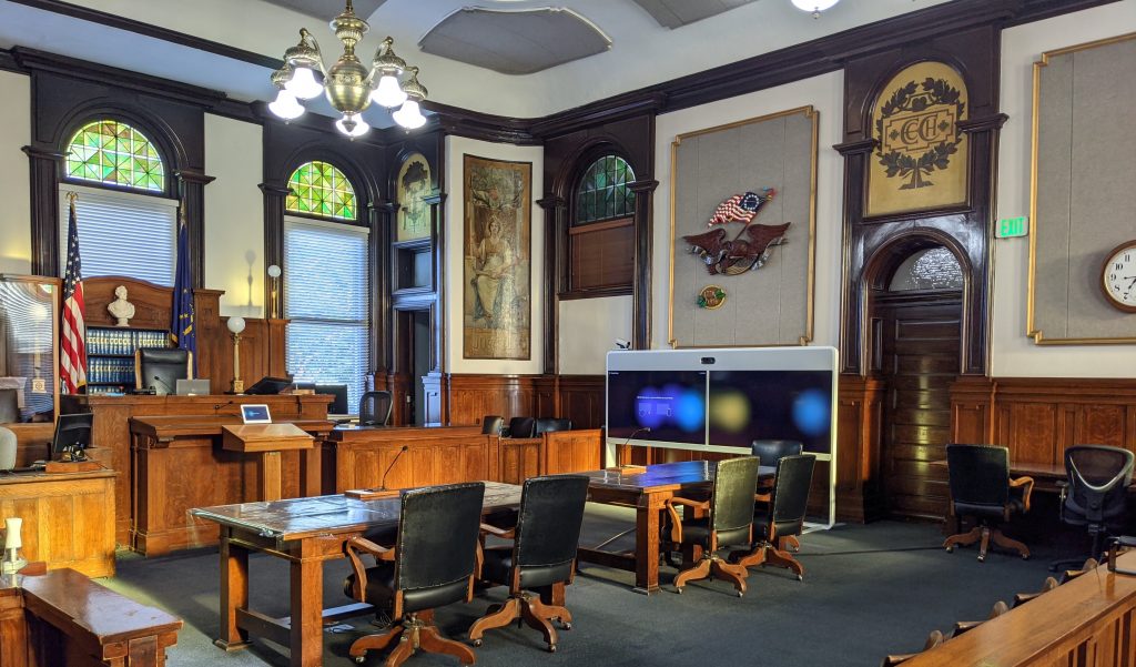 Elkhart County court room with Cisco technology