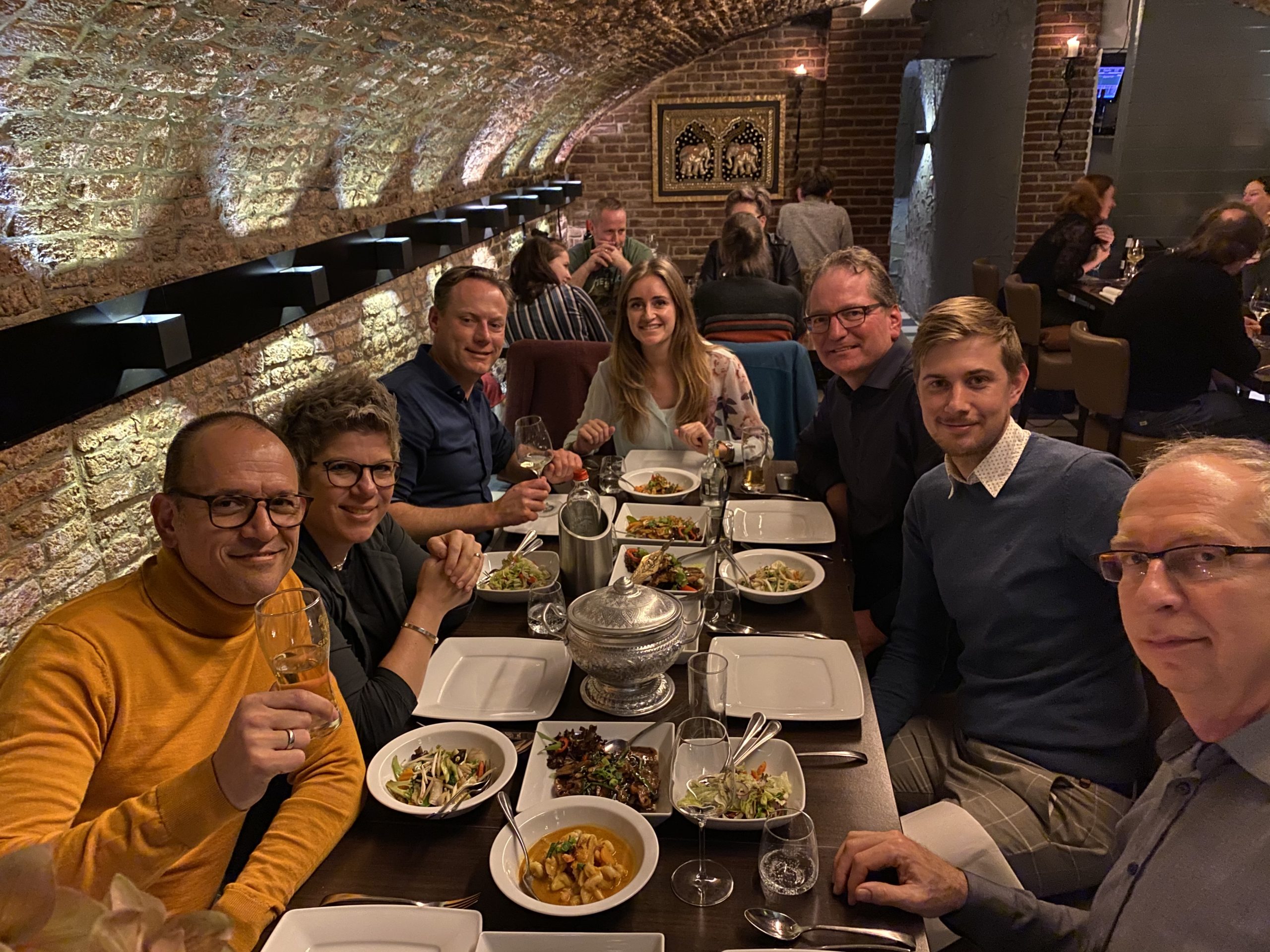 Niek at dinner with family.