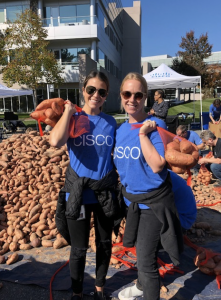 Lauren and co-worker in front of Cisco building.
