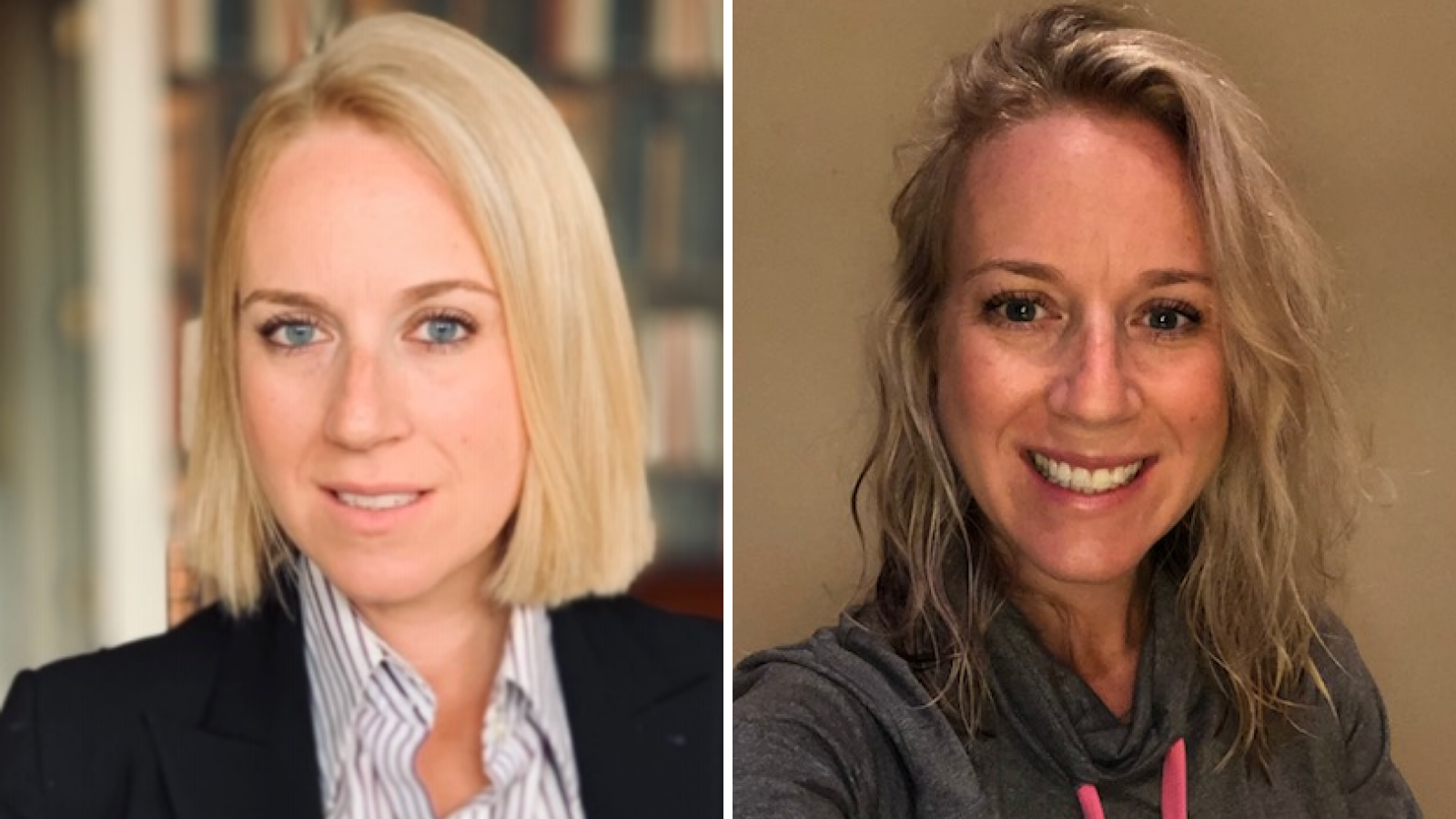 Side by side of Lauren's old LinkedIn image to her new one.