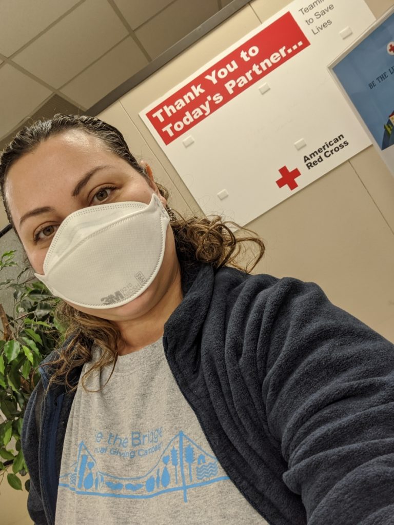An American Red Cross volunteer
