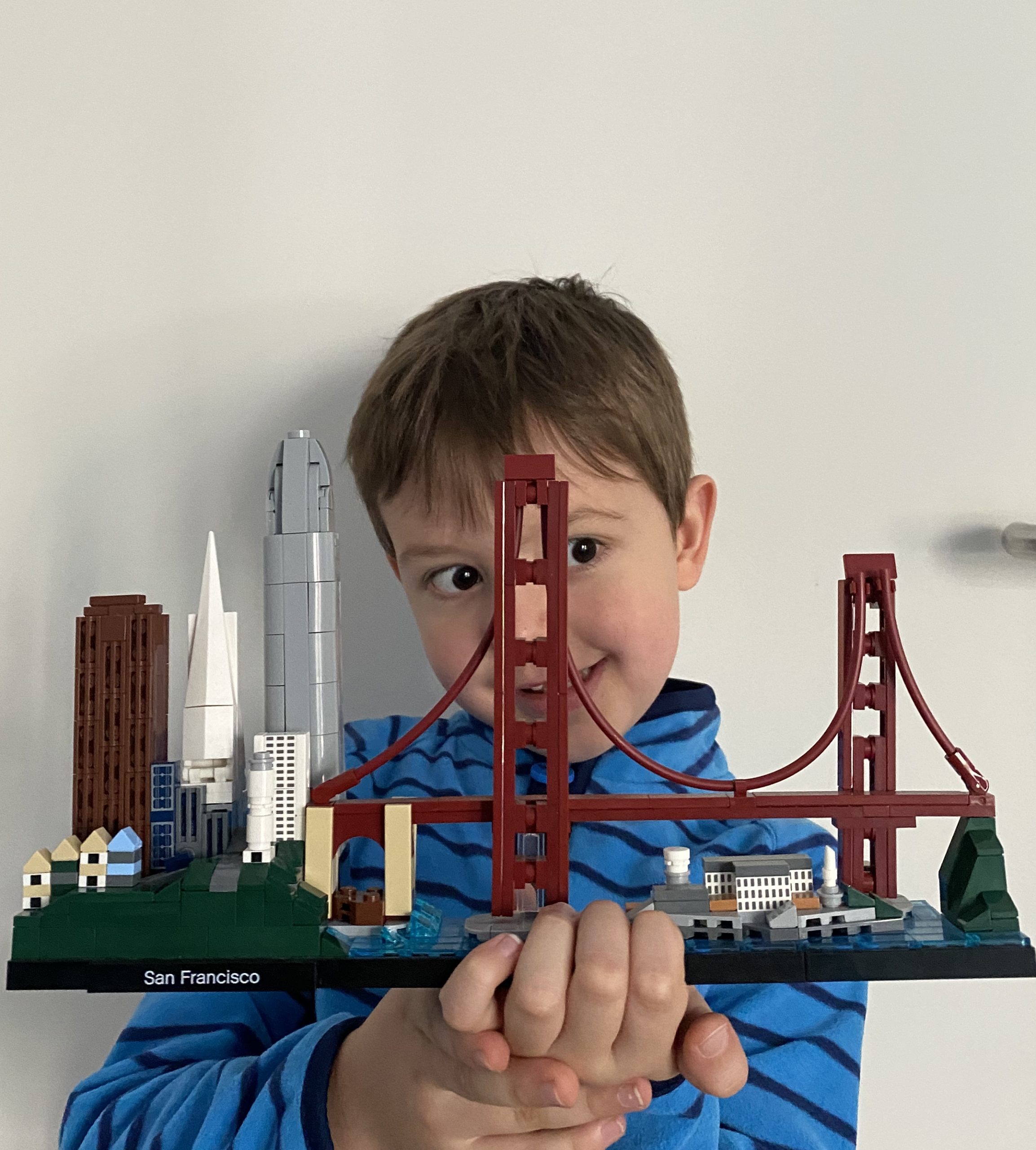 Nadja's son with San Francisco legos.