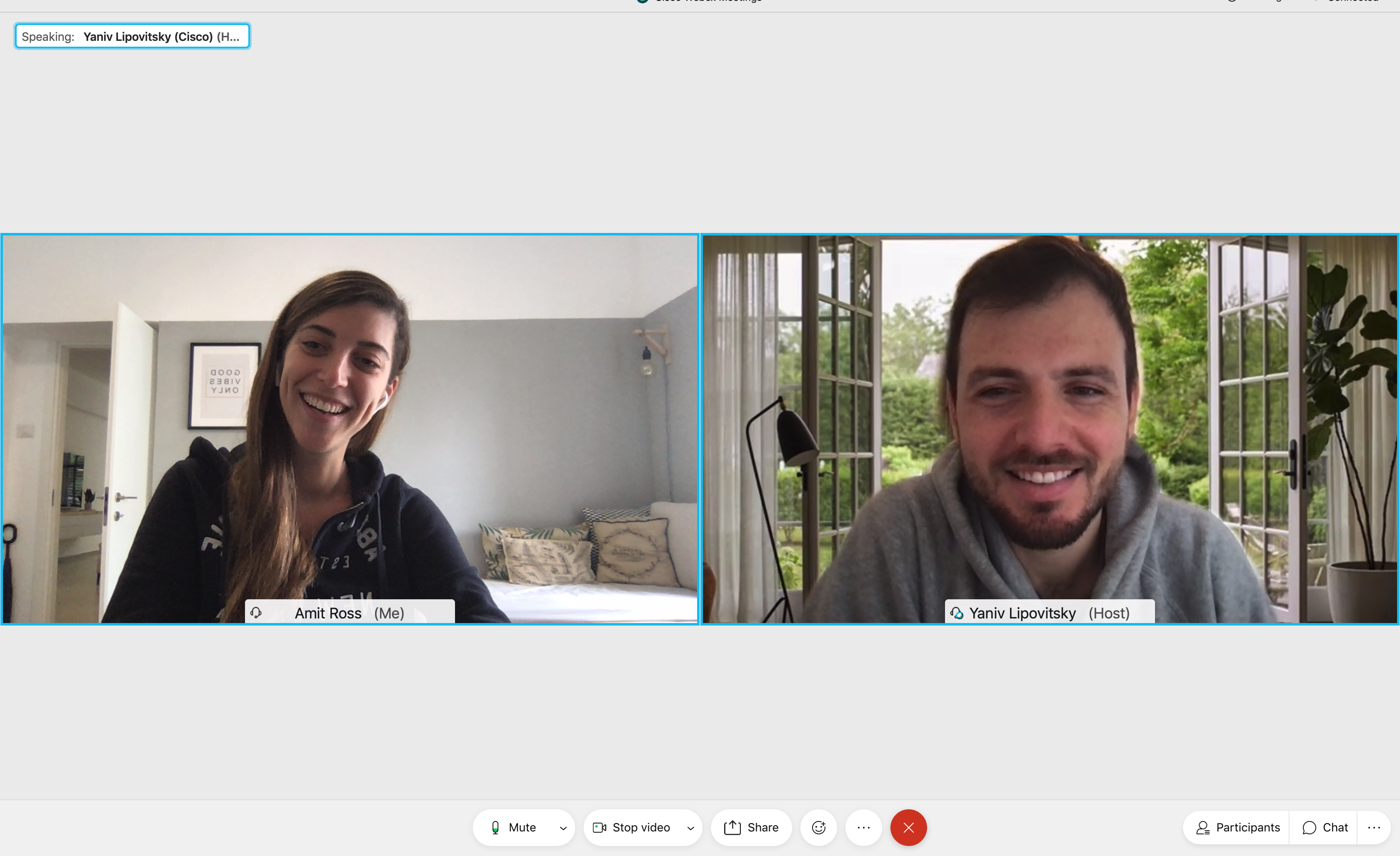 Amit on a Webex call 