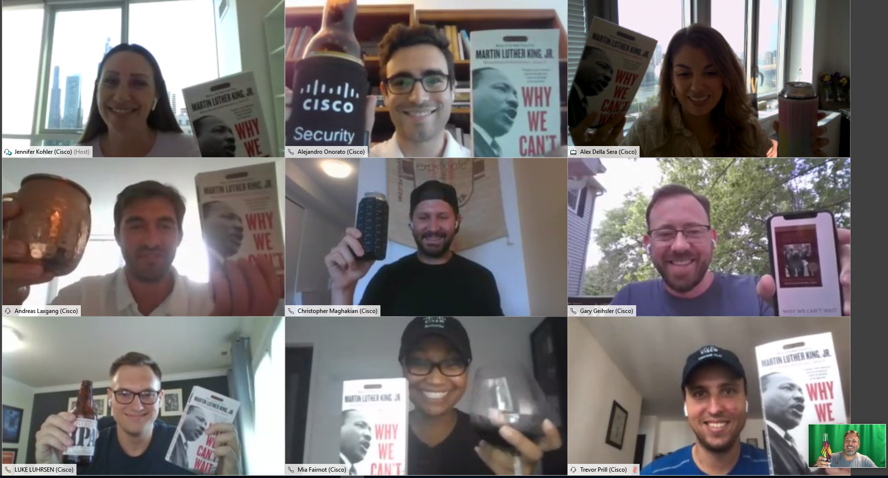 Team on Webex reading MLK novel "Why We Can't Wait."