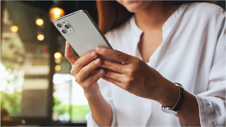 Person holding phone