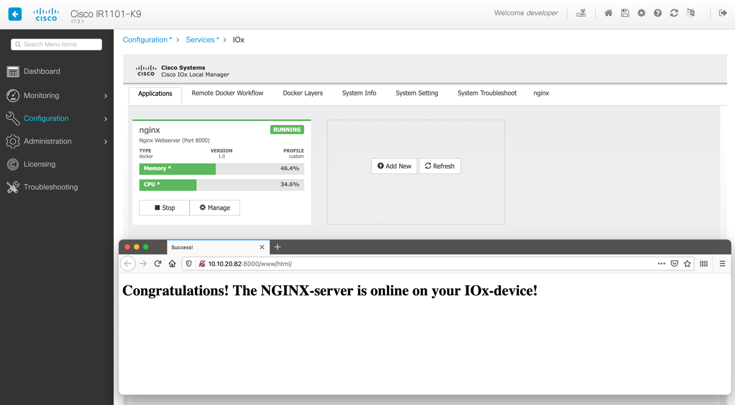 IoT Edge programmability IR1101 router 