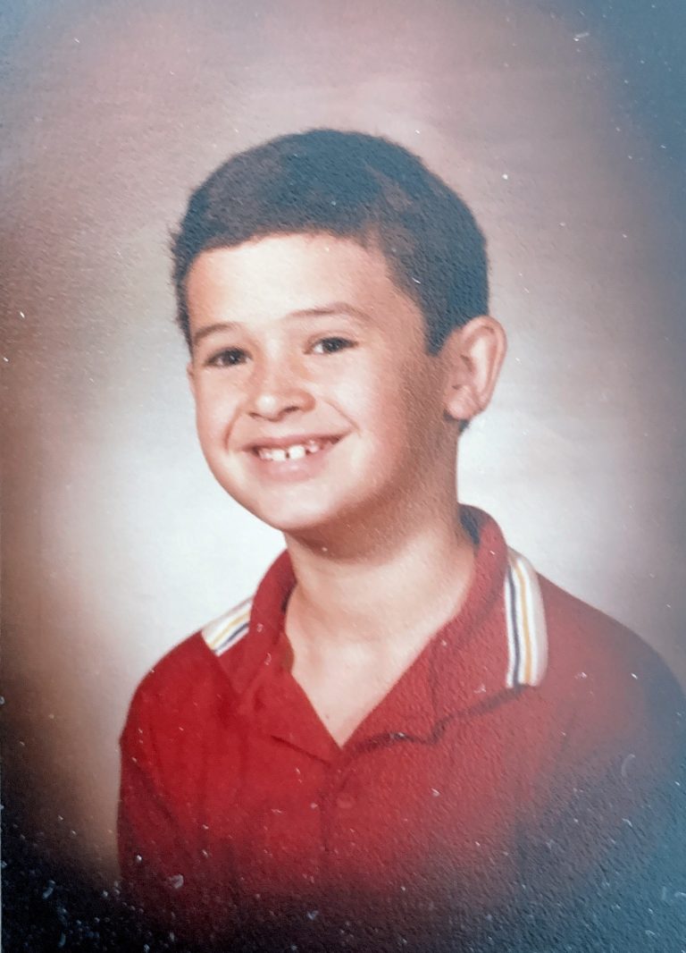 Kyle Thornton as a young student