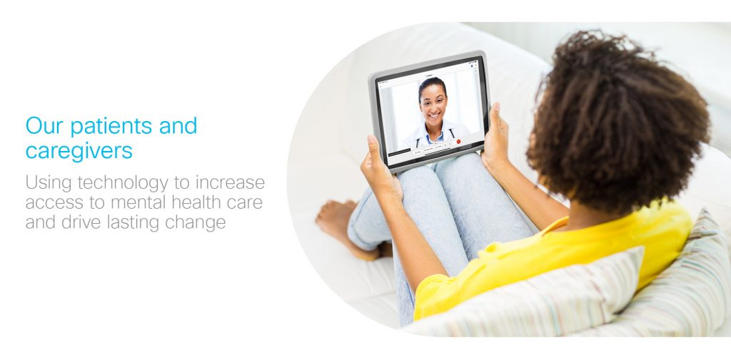 Woman joining virtual appointment from home