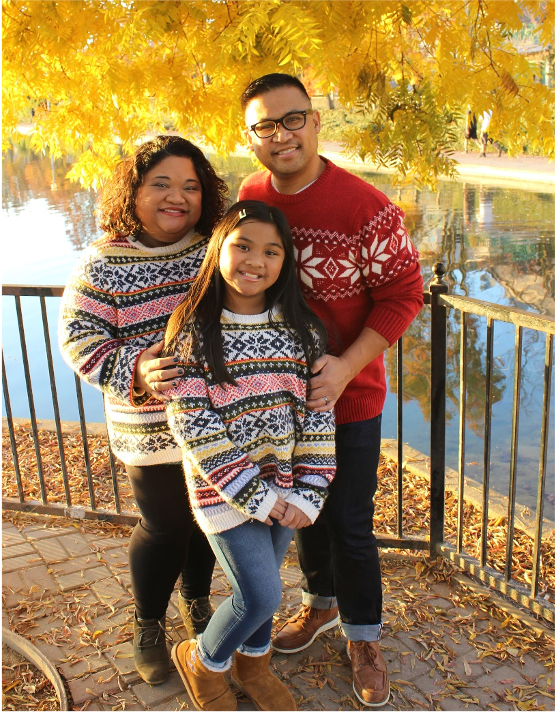Bernadette with her husband Cres and daughter Gabby