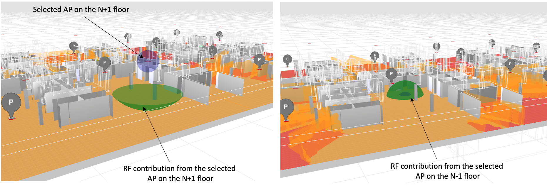 Multi-floor coverage 3D visualization