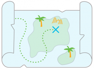 X marks the spot treasure map