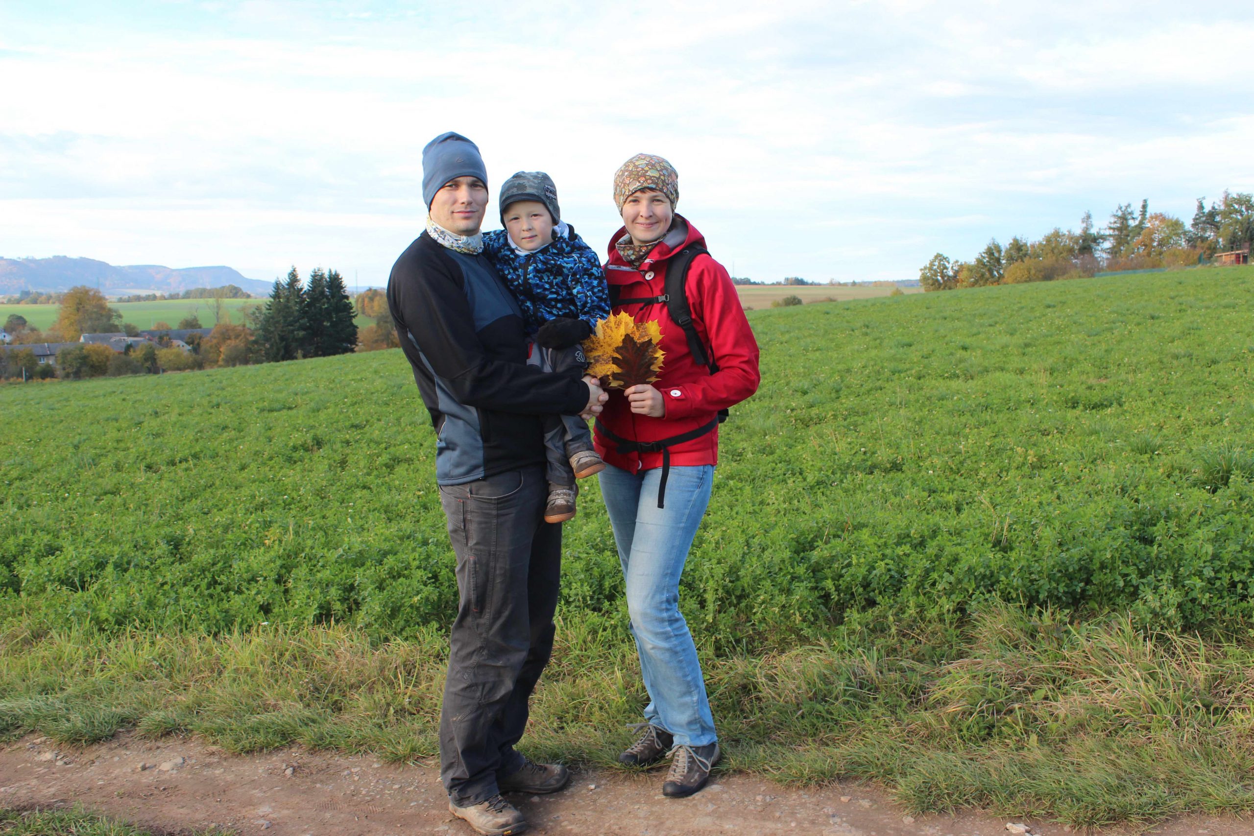 Adela on a hike with her family.