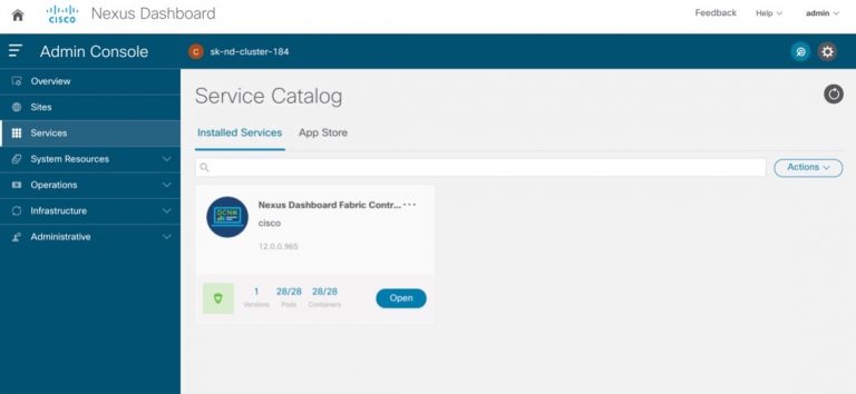 Figure 1. Nexus Dashboard Fabric Controller
