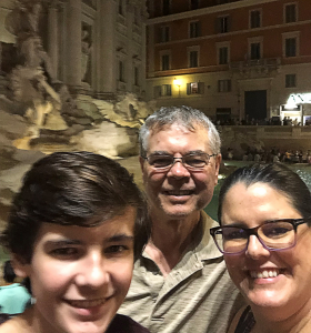 A family taking a selfie together